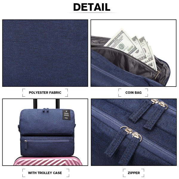 E6851 - Kono Multi Compartment Travel Shoulder Bag - Navy E6851 - Kono Multi Compartment Travel Shoulder Bag - Navy