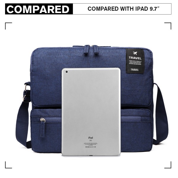E6851 - Kono Multi Compartment Travel Shoulder Bag - Navy E6851 - Kono Multi Compartment Travel Shoulder Bag - Navy