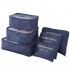 E6874 - Kono 6 Piece Polyester Travel Luggage Organiser Bag Set - Navy E6874 - Kono 6 Piece Polyester Travel Luggage Organiser Bag Set - Navy