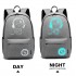 E6878 - KONO GLOW IN THE DARK WATERPROOF BACKPACK GREY