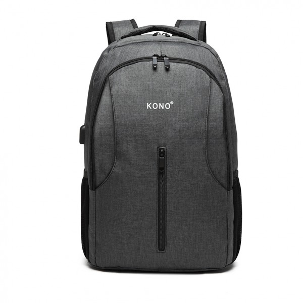 E6904 - Kono Large Backpack with USB Charging Interface - Grey