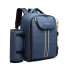 E6915 - Kono Canvas Picnic Backpack - Navy Blue