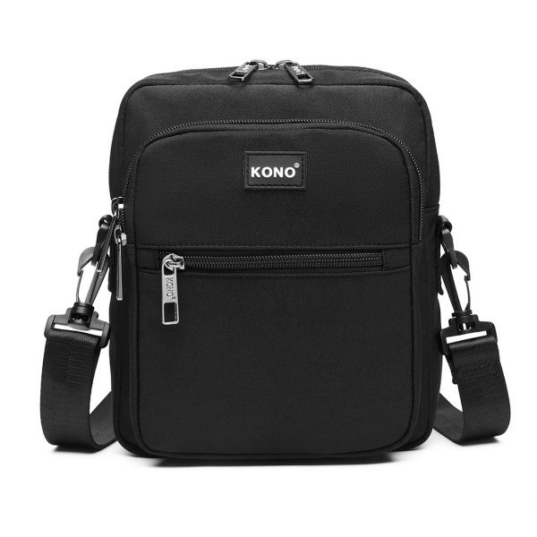 E6925 - Kono Multi Pocket Cross Body Umhängetasche - Schwarz E6925 - Kono Multi Pocket Cross Body Umhängetasche - Schwarz