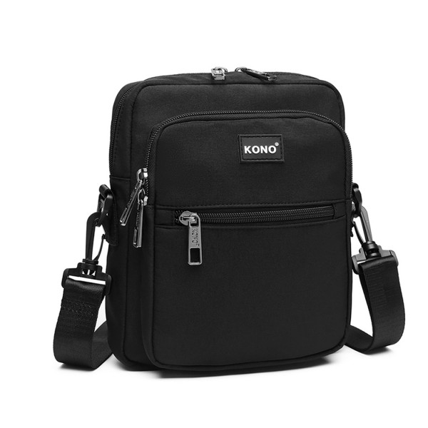 E6925 - Kono Multi Pocket Cross Body Umhängetasche - Schwarz E6925 - Kono Multi Pocket Cross Body Umhängetasche - Schwarz