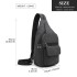 EQ2028 - Kono Casual Canvas Single Strap Sling Backpack - Black
