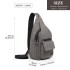 EQ2028 - Kono Casual Canvas Single Strap Sling Backpack - Grey
