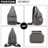 EQ2028 - Kono Casual Canvas Single Strap Sling Backpack - Grey