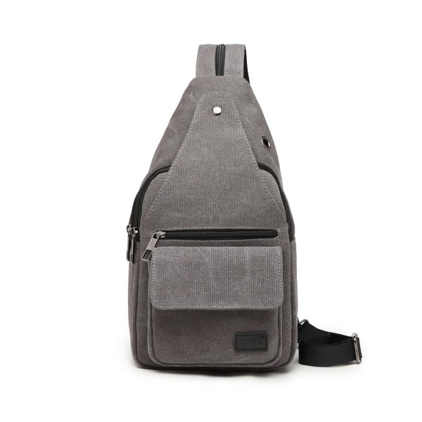 EQ2028 - Kono Casual Canvas Single Strap Sling Backpack - Grey