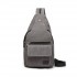EQ2028 - Kono Casual Canvas Single Strap Sling Backpack - Grey