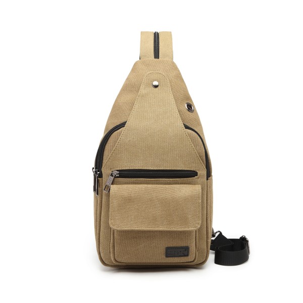 EQ2028 - Kono Casual Canvas Single Strap Sling Backpack - Khaki