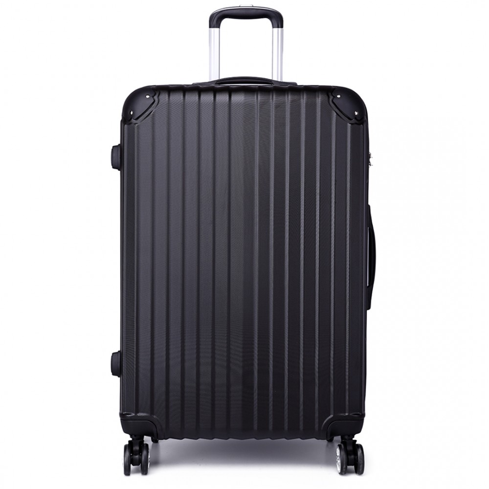 K1771L Kono Hard Shell Suitcase 3 Piece Luggage Set Black
