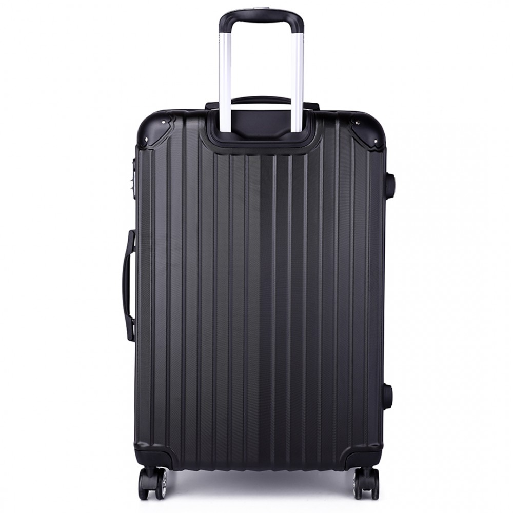 K1771L Kono Hard Shell Suitcase 3 Piece Luggage Set Black