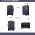 K1772-2L - Kono 24 Inch Bandage Effect Hard Shell Suitcase - Navy