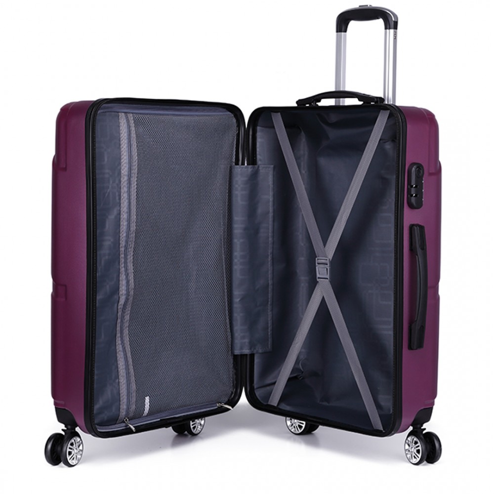 hard shell purple suitcase