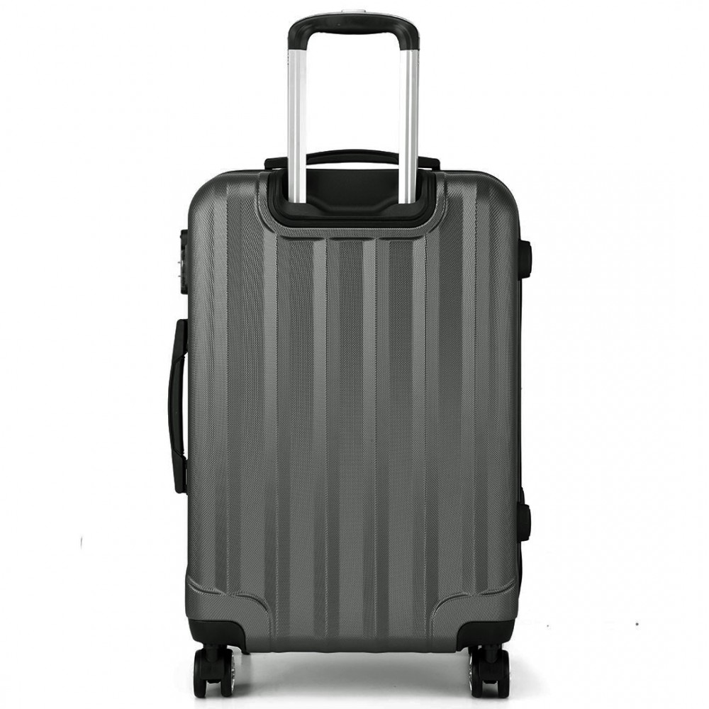 K1773L Kono Vertical Stripe Hard Shell Suitcase 28 Inch Luggage Set Grey