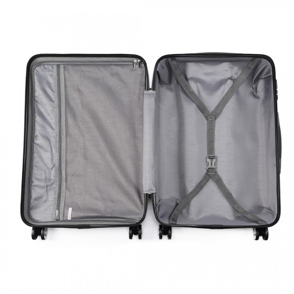 K1777L - Kono 19 Inch ABS Hard Shell Suitcase Luggage - Grey