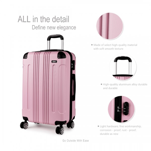 K1777 Kono 20 Inch ABS Hard Shell Suitcase Luggage Pink