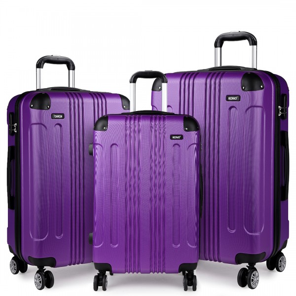 hard shell purple suitcase