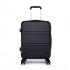 K1871-1L - Kono ABS Sculpted Horizontal Design 24 Inch Suitcase - Black