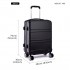 K1871-1L - Kono ABS Diseño horizontal esculpido Juego de maletas de 3 piezas - negro