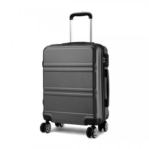 K1871-1L - Kono ABS Sculpted Horizontal Design 24 Inch Suitcase - Grey