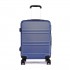 K1871-1L - Kono ABS Sculpted Horizontal Design 20 Inch Cabin Luggage - Navy Blue