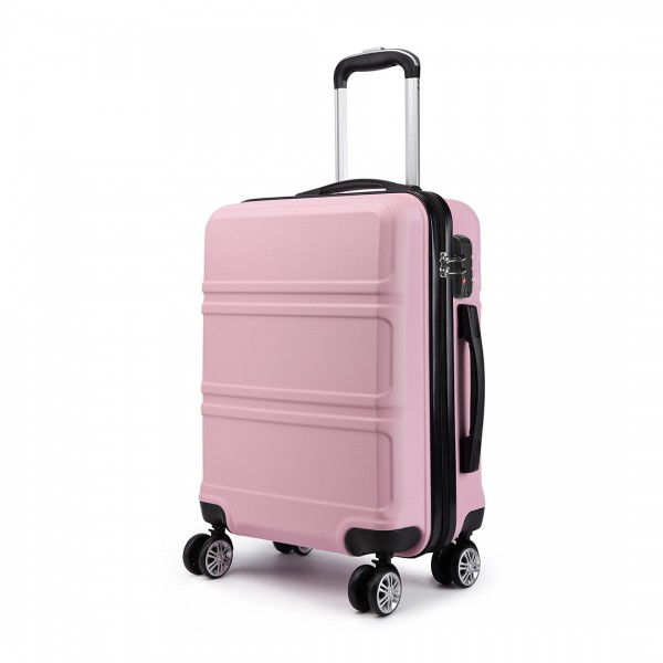 K1871-1L - Kono ABS Sculpted Horizontal Design 24 Inch Suitcase - Pink