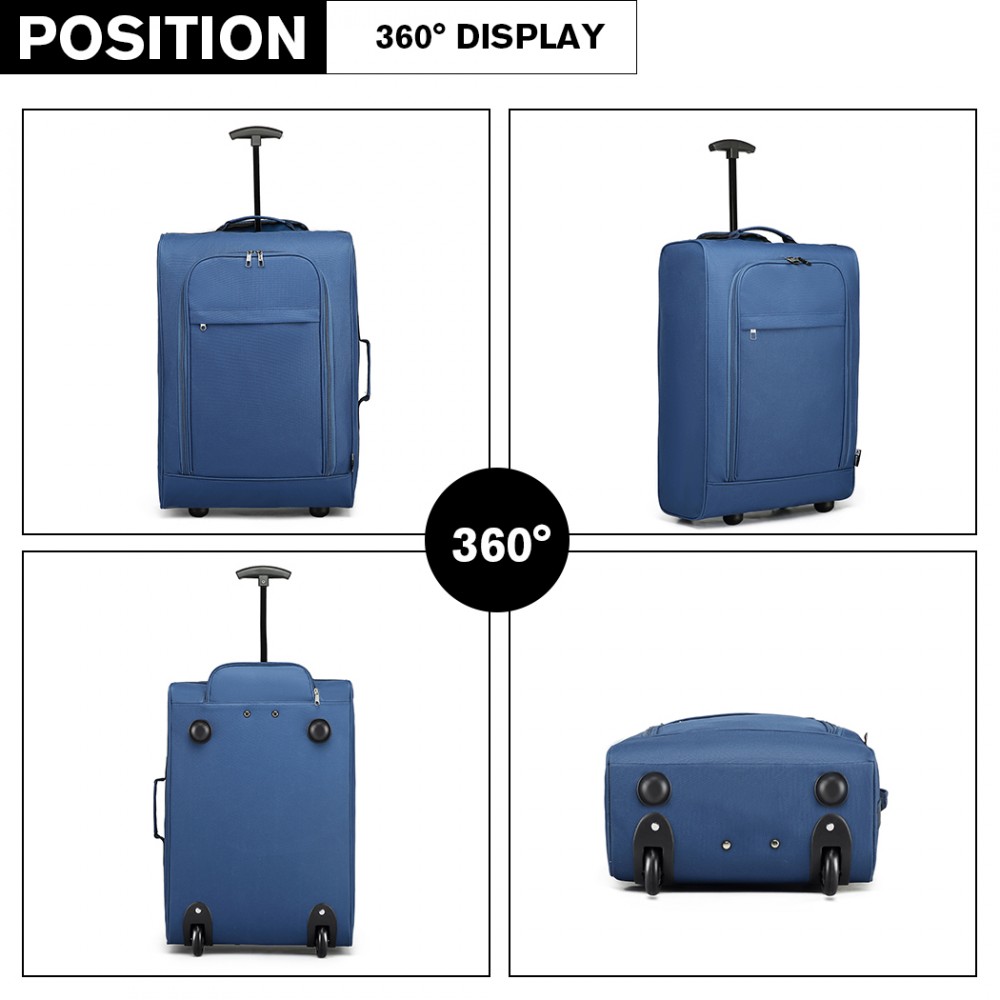 K18732KONO CABIN SIZE SOFT SHELL HAND LUGGAGEBLUE