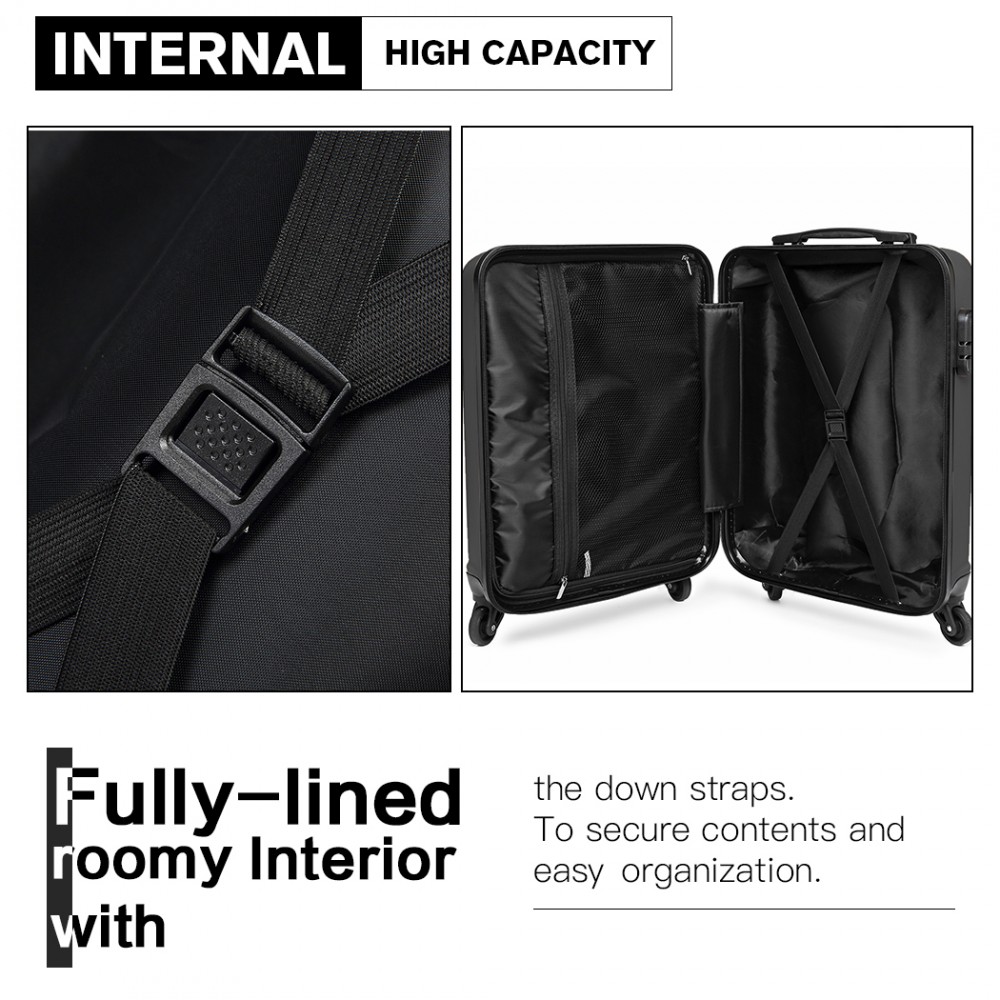 K1991L KONO HORIZONTAL DESIGN ABS HARD SHELL LUGGAGE 20 INCH SUITCASE