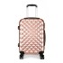 K1992 - Kono Multifaceted Diamond Pattern Hard Shell 20 Inch Suitcase - Nude (Rose Gold)