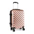 K1992 - Kono Multifaceted Diamond Pattern Hard Shell 20 Inch Suitcase - Nude (Rose Gold)