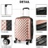 K1992 - Kono Multifaceted Diamond Pattern Hard Shell 20 Inch Suitcase - Nude (Rose Gold)