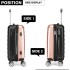 K1992 - Kono Multifaceted Diamond Pattern Hard Shell 20 Inch Suitcase - Nude (Rose Gold)