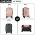 K1992 - Kono Multifaceted Diamond Pattern Hard Shell 20 Inch Suitcase - Nude (Rose Gold)