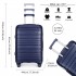 K2091L - Kono 24 Inch Multi Texture Hard Shell PP Suitcase - Classic Collection - Navy