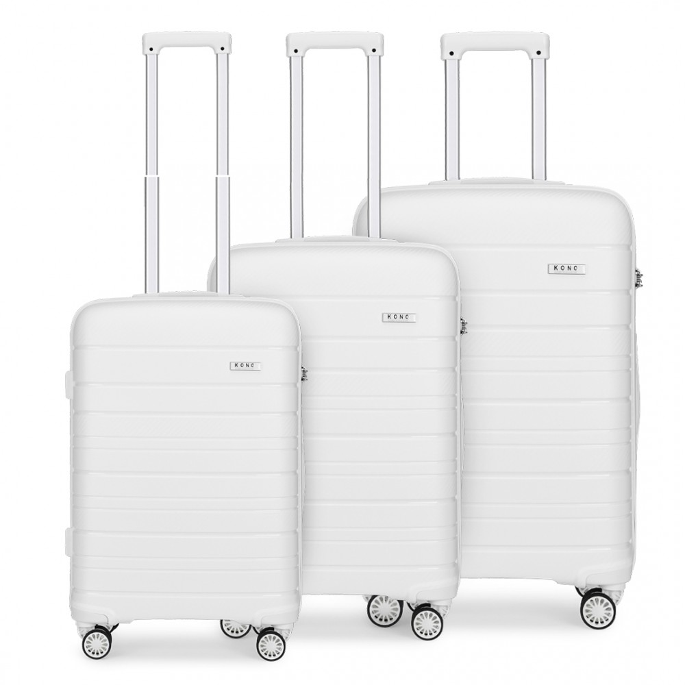 white hard shell suitcase
