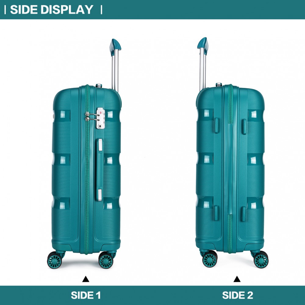 K2092L Kono 20 Inch Bright Hard Shell PP CarryOn Suitcase In Cabin