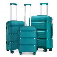 K2092 - Kono Bright Hartschalen PP Koffer 3-teilig - Classic Collection - Blau