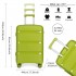 K2092L - Kono 24 Inch Bright Hard Shell PP Suitcase - Classic Collection - Green