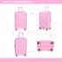 K2092 - Kono Bright Hard Shell PP Suitcase 3 Pieces Set - Classic Collection - Pink