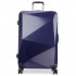 K6671L - Kono Hard Shell Suitcase Diamond Design 3 Piece Luggage Set Navy