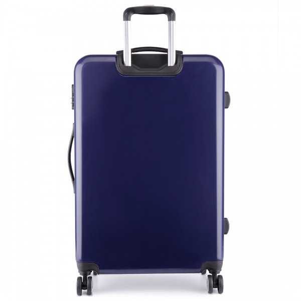 K6671L Kono Hard Shell Suitcase Diamond Design 3 Piece Luggage Set Navy
