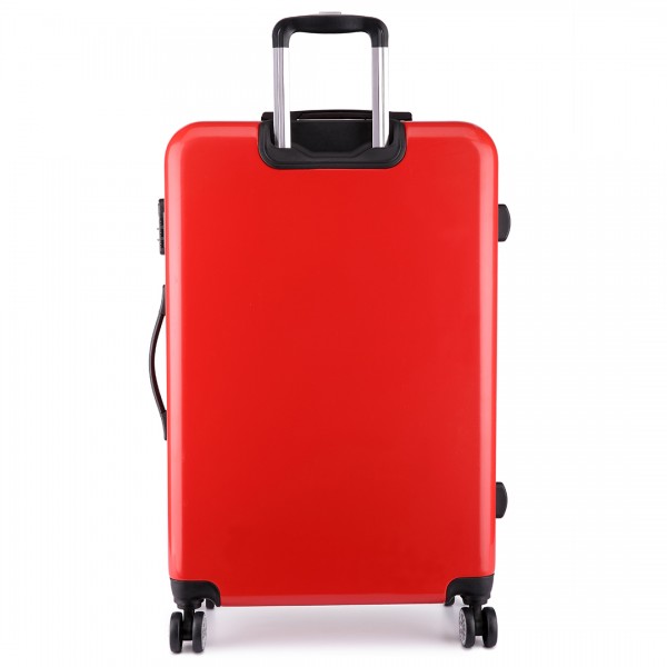 K6671L - Kono Hard Shell Suitcase Diamond Design 3 Piece Luggage Set Red