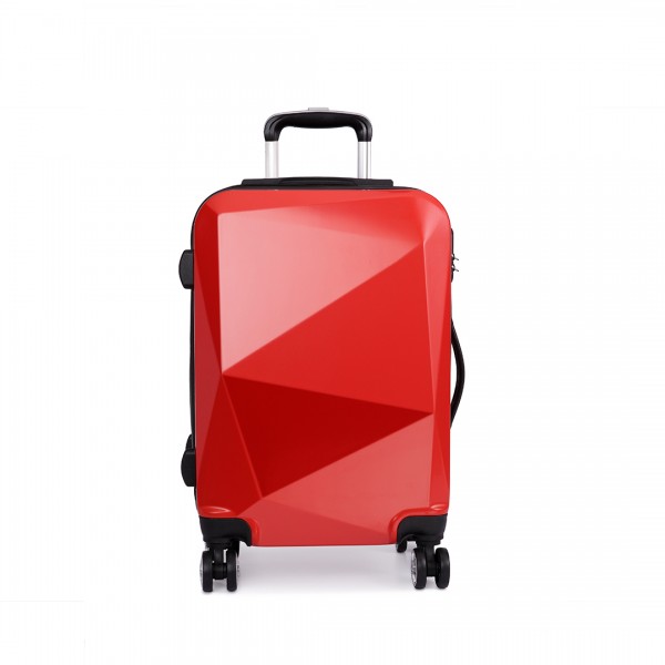 K6671L - KONO hard shell suitcase diamond design 28 inch luggage RED
