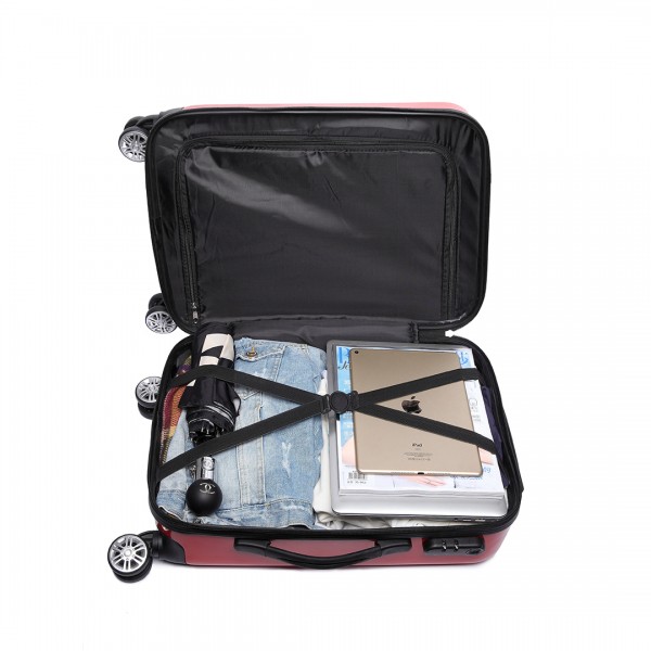 K6671L - KONO hard shell suitcase diamond design 28 inch luggage RED