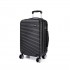 K6676L - KONO 3 Piece Suitcase Horizontal Stripe Luggage Set - Black