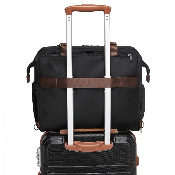 BCK2503 - Kono Große Wickeltasche mit Schuhefach, isolierte Taschen & wasserdichter Reißverschlusstasche - Schwarz