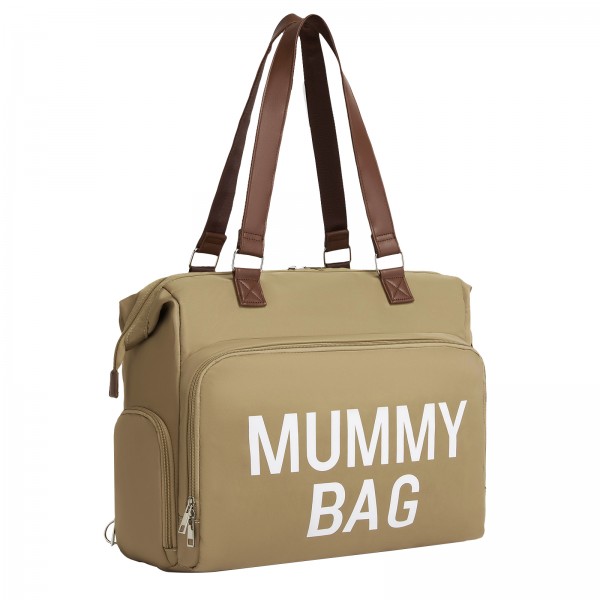BCK2503 - Kono Große Wickeltasche mit Schuhefach, isolierte Taschen & wasserdichter Reißverschlusstasche - Khaki