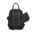 BCK2615 - Kono 3-in-1 Mama-Rucksack-Set mit Wickelmatte & isolierter Schnullertasche - Schwarz