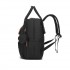 BCK2615 - Kono 3-in-1 Mama-Rucksack-Set mit Wickelmatte & isolierter Schnullertasche - Schwarz